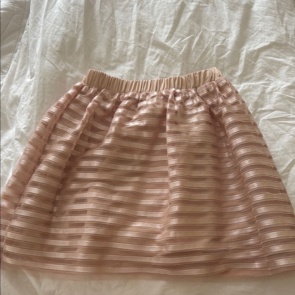 Necessary Objects Pink Pleated Bubble Mini Skirt